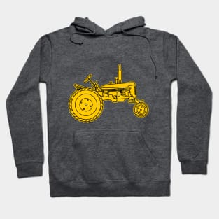 silhouette of an yellow old farm machine Hoodie